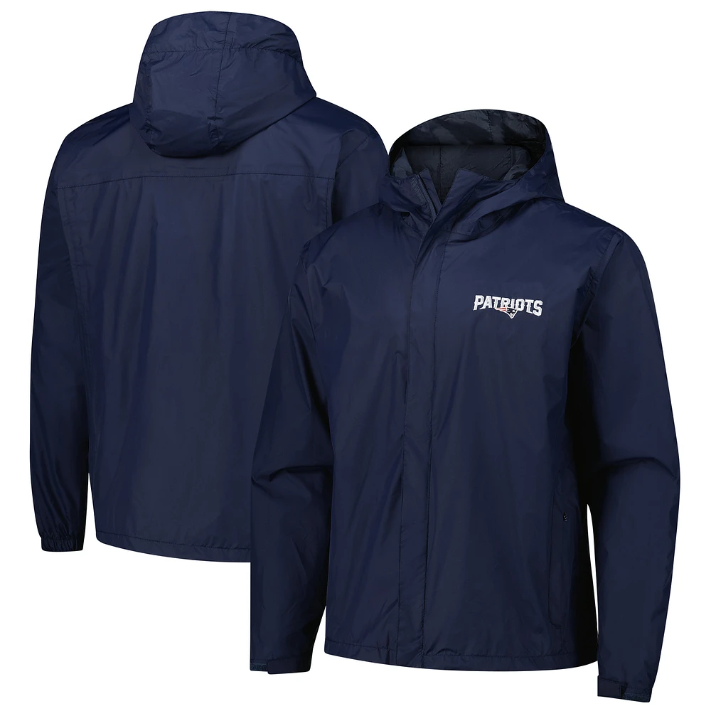 Men's Dunbrooke Navy New England Patriots Tropic Waterproof Packable Full-Zip Hoodie Jacket