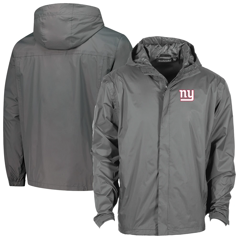 Men's Dunbrooke Graphite New York Giants Tropic Waterproof Packable Full-Zip Hoodie Jacket