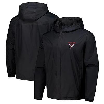 Men's Dunbrooke Black Atlanta Falcons Tropic Waterproof Packable Full-Zip Hoodie Jacket