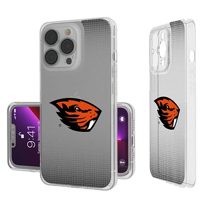 Oregon State Beavers Linen Logo iPhone Clear Case