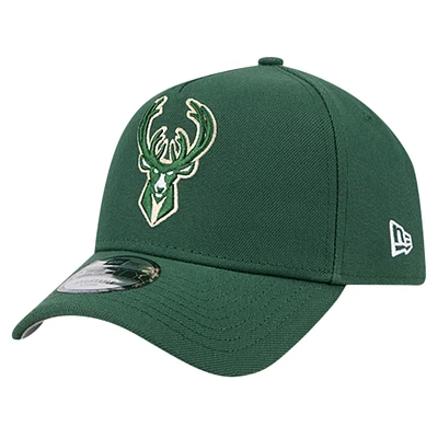 Men's New Era Green Milwaukee Bucks A-Frame 9FORTY Adjustable Hat