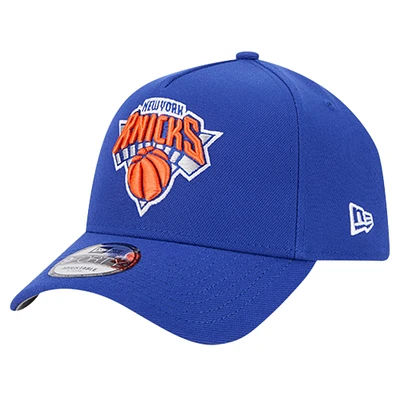 Men's New Era Blue New York Knicks A-Frame 9FORTY Adjustable Hat