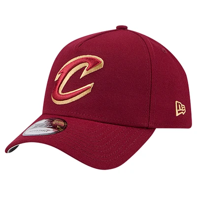 Men's New Era Wine Cleveland Cavaliers A-Frame 9FORTY Adjustable Hat