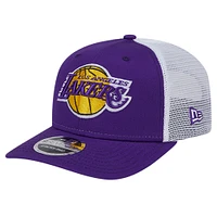 Men's New Era Purple/White Los Angeles Lakers Trucker 9SEVENTY COOLERA Stretch-Snap Hat