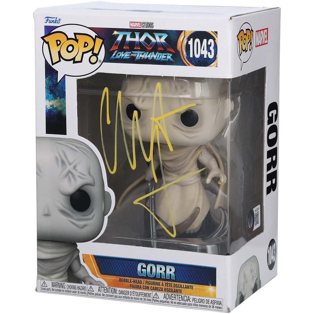 Christian Bale Thor: Love and Thunder Autographed Gorr #1043 Funko Pop! Vinyl Figure - Signed in Yellow Paint - BAS