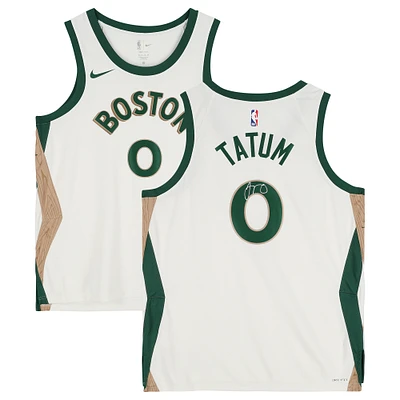 Jayson Tatum Boston Celtics Autographed White Nike 2023-24 City Edition Swingman Jersey