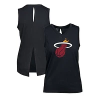 Women's Levelwear Black Miami Heat Paisley Core V-Neck Tank Top
