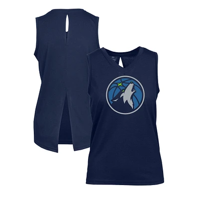 Women's Levelwear Navy Minnesota Timberwolves Paisley Core V-Neck Tank Top
