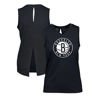 Women's Levelwear Black Brooklyn Nets Paisley Core V-Neck Tank Top