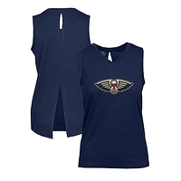 Women's Levelwear Navy New Orleans Pelicans Paisley Core V-Neck Tank Top
