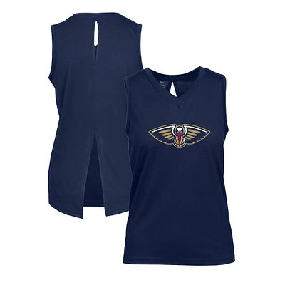 Women's Levelwear Navy New Orleans Pelicans Paisley Core V-Neck Tank Top