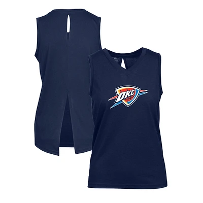 Women's Levelwear Navy Oklahoma City Thunder Paisley Core V-Neck Tank Top