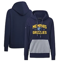 Women's Levelwear Navy Memphis Grizzlies Bonfire Pullover Hoodie