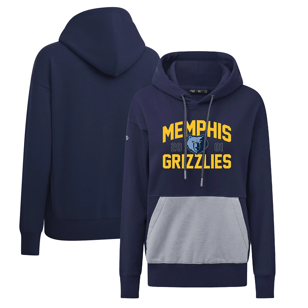 Women's Levelwear Navy Memphis Grizzlies Bonfire Pullover Hoodie
