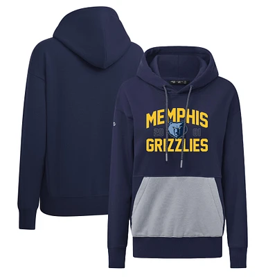 Women's Levelwear Navy Memphis Grizzlies Bonfire Pullover Hoodie