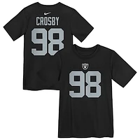 Preschool Nike Maxx Crosby Black Las Vegas Raiders Player Name & Number T-Shirt