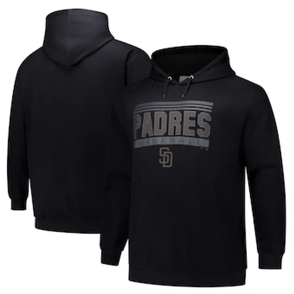 Men's  Black San Diego Padres Stack Fleece Pullover Hoodie