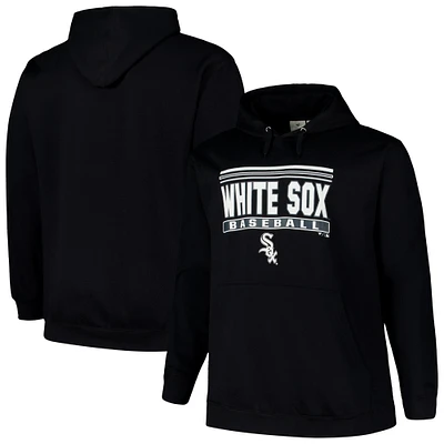 Men's  Black Chicago White Sox Stack Fleece Pullover Hoodie