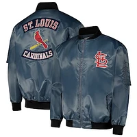 Men's Profile Charcoal St. Louis Cardinals Big & Tall Full-Zip Bomber Jacket