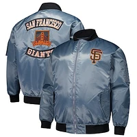 Men's Profile Charcoal San Francisco Giants Big & Tall Full-Zip Bomber Jacket