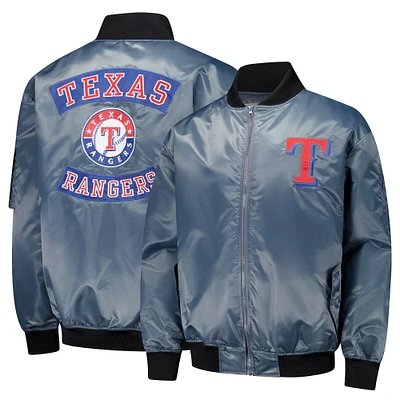 Men's Profile Gray Texas Rangers Big & Tall Full-Zip Bomber Jacket