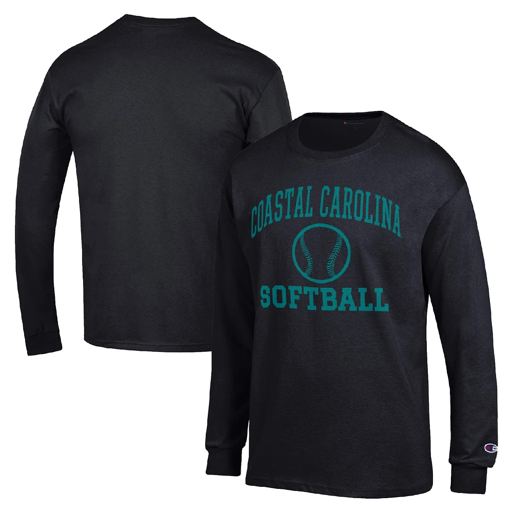 Men's Champion Coastal Carolina Chanticleers Icon Softball Powerblend Long Sleeve T-Shirt