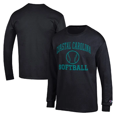 Men's Champion Coastal Carolina Chanticleers Icon Softball Powerblend Long Sleeve T-Shirt