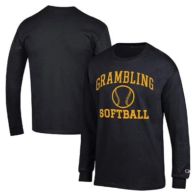 Men's Champion Grambling Tigers Icon Softball Powerblend Long Sleeve T-Shirt