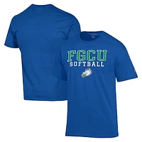 Men's Champion  Royal Florida Gulf Coast Eagles Stack Logo Softball Powerblend T-Shirt