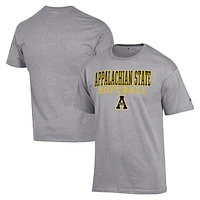Men's Champion  Gray Appalachian State Mountaineers Stack Logo Softball Powerblend T-Shirt