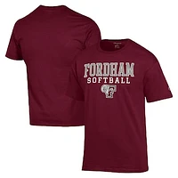 Men's Champion  Maroon Fordham Rams Stack Logo Softball Powerblend T-Shirt