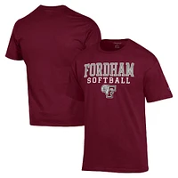Men's Champion  Maroon Fordham Rams Stack Logo Softball Powerblend T-Shirt
