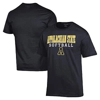 Men's Champion Appalachian State Mountaineers Stack Logo Softball Powerblend T-Shirt