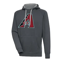 Men's Antigua Charcoal Arizona Diamondbacks Victory Pullover Hoodie