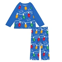 Preschool Detroit Lions Two-Piece Garland Holiday Long Sleeve Pajama Set