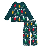 Preschool Philadelphia Eagles Two-Piece Garland Holiday Long Sleeve Pajama Set