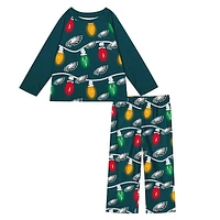 Toddler Philadelphia Eagles Two-Piece Garland Holiday Long Sleeve Pajama Set