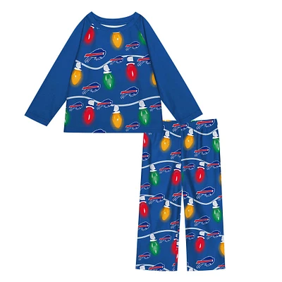 Toddler Buffalo Bills Two-Piece Garland Holiday Long Sleeve Pajama Set