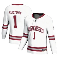Youth GameDay Greats #1 White UMass Minutemen Hockey Fashion Jersey