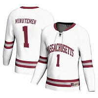 Unisex GameDay Greats #1 White UMass Minutemen Hockey Fashion Jersey