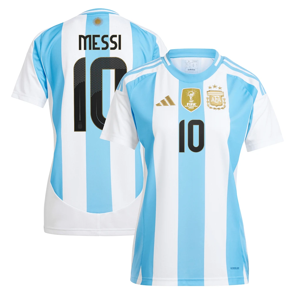 Women's adidas Lionel Messi White Argentina National Team 2024 Home Replica Player Jersey