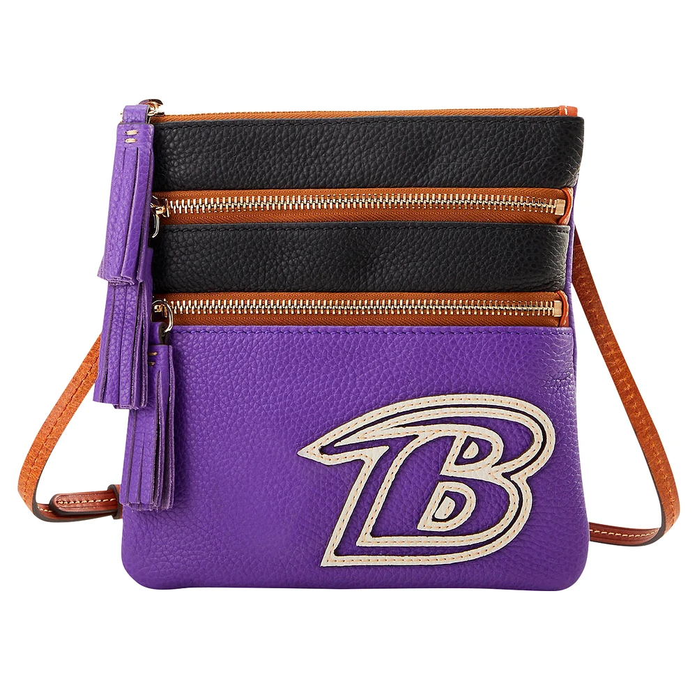 Dooney & Bourke Baltimore Ravens Infield Triple Zip Crossbody Purse