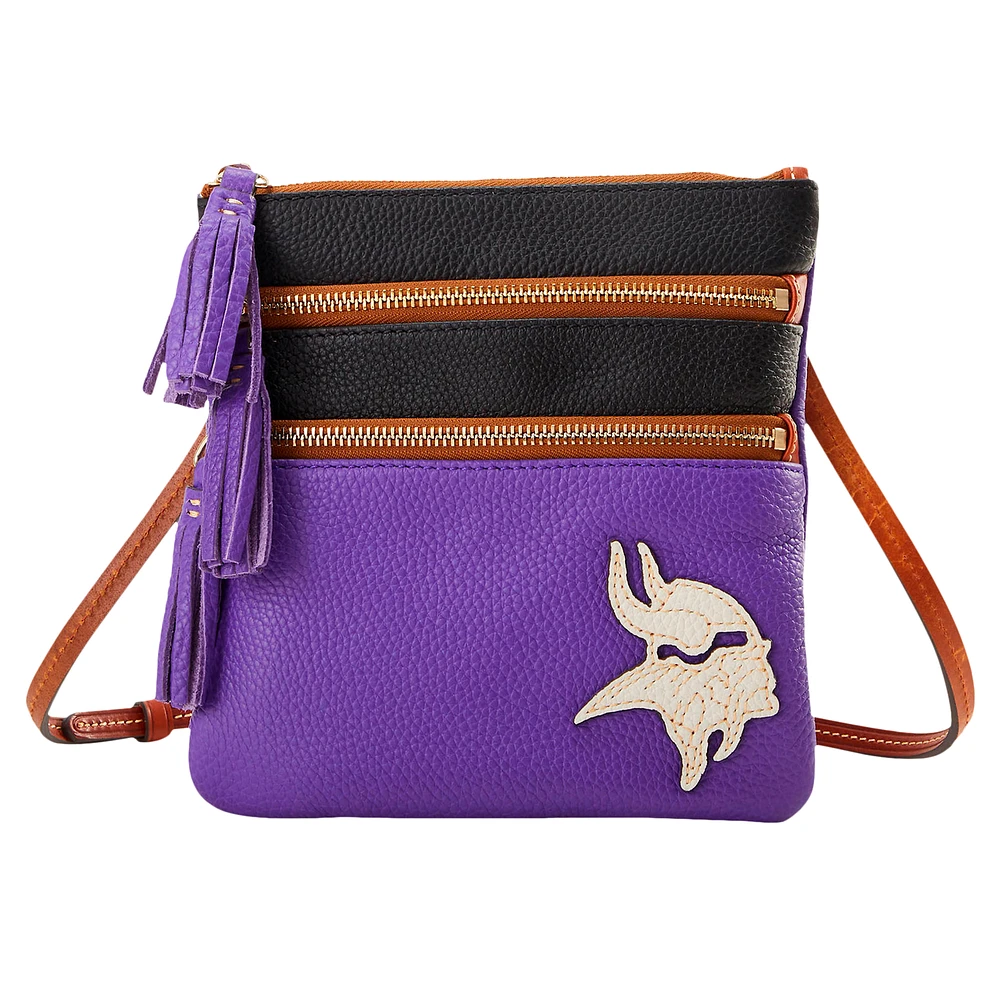 Dooney & Bourke Minnesota Vikings Infield Triple Zip Crossbody Purse