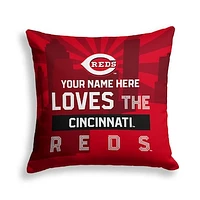 Pegasus Cincinnati Reds 18" x 18" City Skyline Personalized Decor Pillow