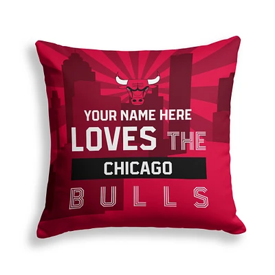 Pegasus Chicago Bulls 18" x 18" City Skyline Personalized Decor Pillow