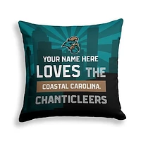Pegasus Coastal Carolina Chanticleers 18" x 18" City Skyline Personalized Decor Pillow