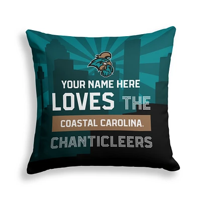 Pegasus Coastal Carolina Chanticleers 18" x 18" City Skyline Personalized Decor Pillow
