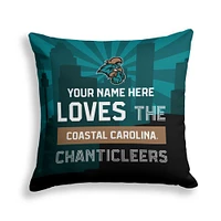 Pegasus Coastal Carolina Chanticleers 18" x 18" City Skyline Personalized Decor Pillow