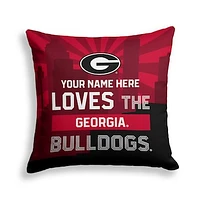 Pegasus Georgia Bulldogs 18" x 18" City Skyline Personalized Decor Pillow