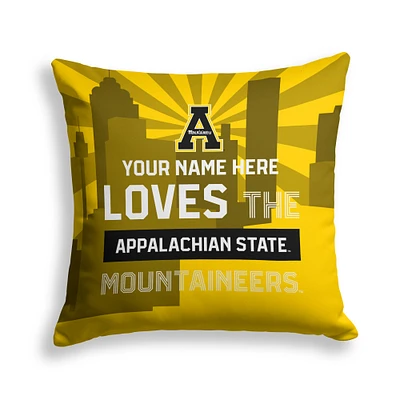 Pegasus Appalachian State Mountaineers 18" x 18" City Skyline Personalized Decor Pillow